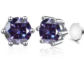 Bijox Story 1 Carat Moissanite Magnet Stud Earrings For Female 925 Sterling Silver Vintage Round Shape Party Engagement Earrings