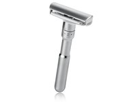 New Adjustable Razor Mens Folding Shaving Double Edge Classic Safety 5 PCS Titanium Coated Blades And Shaver Holder