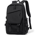 Mochila de 14 pulgadas de poliéster impermeable de color sólido simple para hombre Mochila de moda para estudiantes de pareja