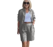 Women's Wear Tracksuit Oversize Coat Loose Shorts Set