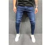 Tattered pipe pants embroidered with men's jeans