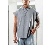 Nuevo jersey casual deportivo casual camiseta para hombre de moda sin mangas con capucha suelta