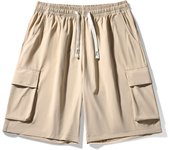Summer Men Loose Thin Style Sports Shorts New Multiple Pockets Casual Cargo Shorts Outdoor Solid Breathable Ice Silk Shorts Men