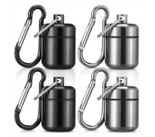 4 Pack Ear Plug Carrying Case Keychain, Portable Keychain Pill Case, Waterproof Metal Earplug Case Small Pill Container