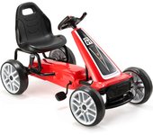 SucceBuy Kids Pedal Go Kart, 4-Wheel Off-Road Ride-On Toy for Children. With Steering Wheel, Adjustable Seat, Hand Brake