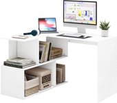 Escritorio Esquinero, Mesa Escritorio con Estantería(120x100cm), Escritorio en Forma de L, Escritorio de Computadora, Mesa Ordenador Escritorio
