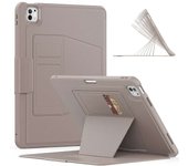 Magnet For iPad Air6 11 2024 2025 13 Pro 12.9 2022 Shockproof Red Cover Multi angle Kickstand Buckle PU Leather Case