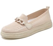 Zapatos de mujer cómodos fly woven zapatos de mamá con un pedal cómodos zapatos de mujer