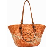 Luojia Straw Weaving Bag Women's 2025 New Knitted Vegetable Basket Large Capacity One-Shoulder Tote Bag Beach Vacation Beach Bag