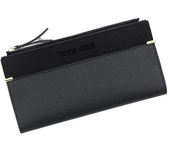 Cartera de moda para mujer, monedero largo de marca de estilo coreano, monedero con cremallera para teléfono, monedero de dos pl