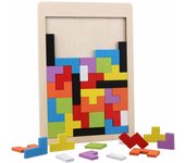 Rompecabezas de Tetris de madera, 40 piezas, juguete de inteligencia para niños, caja de rompecabezas, juego de construcción, regalo educativo para niños y niñas.