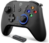 2.4G Mandos PC, [Regalos Originales] Mandos Switch con 5 Velocidades de LED y Vibración Dual Ajustables, 4 Botón Programable, 6-Axis para PS3/Steam Deck/Fortnite/Andriod Móvil, Tablet, TV BOX