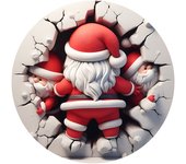 Adornos redondos de acrílico para Navidad, colgantes de Papá Noel, decoraciones festivas de pared, gran oferta