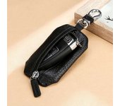 New Men Women Car Genuine Leather Wallets Coin Zipper Bag Kay Case Housekeepers Purse Keychain Key Pouch