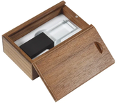 JASTER Free Custom Logo USB Flash Drive 128GB Crystal with Wooden Box Memory Stick 64GB Pretty Business Gift Pen Drive 32GB 16GB