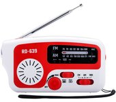 Portable Emergency Radio Solar Dynamo Power Rechargeable Hand Crank FM/AM Radio LED Flashlight for Outdoor Emergency