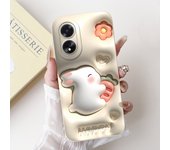 For Oppo A38 CPH2579 Phone Case New Fashion Soft Matte Silicone Rabbit Flower Goothic Style Capa For Oppo A18 CPH2591 Back Cover