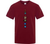 Nine Planets Mens T-Shirt Universe Solar System Men Tops Brand Short Sleeves O-Neck T Shirt Planets Colour Vintage Tee Shirt
