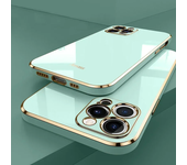 Luxury Solid Color Silicone Soft Case For IPhone 16 15 14 11 12 13 Pro Max Mini 16 Plus Plating Glossy Shockproof Protect Cover