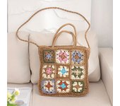 Women'S Straw Shoulder Bag, Bohemian Style Woven Bag, Summer Beach Vacation Handbag, Casual Large Capacity Portable Beach Bag