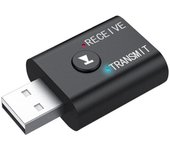 2-In-1 USB Bluetooth Audio Transmitter Receiver Adapter HiFi Wireless Audio Adapter with 3.5mm AUX Cable for TV PC Car