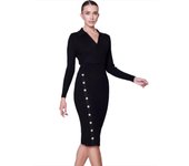 Female Knit Cover Up Dress V Neck Bodycon Cheap Casual One Pieces Korean Style Women's Crochet Midi Dresses Elegant Luxury Chic