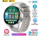 2024 Nuevo Reloj inteligente  Hombres y mujeres de 1,53 inch de pantalla completa 360*360 HD AMOLED, llamada bluetooth,NFC, rastreador GPS,IP68 impermeable,Reloj de presión arterial de azúcar en sangre,Reloj de ejercicio y Fitness Para Android IOS