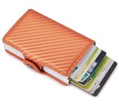 Antitheft Men id Bank Credit Card Holder Double Rfid Blocking Wallet Leather Security Aluminum Box Metal Purse Cardholder Case