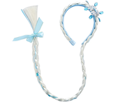 Girls Pink Blue Purple Flower Weaving Braid Headband Kids Princess Dress Up Hair Accessories Aurora Elsa Sofia Rapunzel Wig