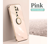 Funda de teléfono con soporte de anillo de dedo chapado para Xiaomi Redmi Note 8 Pro,funda de silicona suave de lujo con soporte