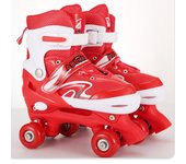 Patines Dobles De PVC Ajustables De Cuatro Ruedas Para Niños Principiantes