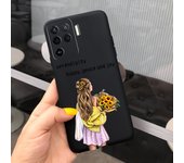 For Oppo A94 4G Case Oppo A94 5G Back Cover Shockproof Matte Luxury Soft TPU Silicone Bumper Shell On OppoA94 5G Black Rose Capa