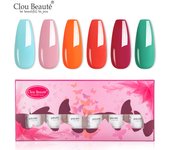 Clou Beaute 8ml Gift Set Kit UV LED Gel Varnish Soak Off Nail Art Gel Nail Polish Pure Nail Color Base Coat No Wipe Top Coat