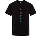 Nine Planets Mens T-Shirt Universe Solar System Men Tops Brand Short Sleeves O-Neck T Shirt Planets Colour Vintage Tee Shirt