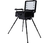 Rolling Makeup Train Case Cosmetic Trolley Organizer Travel with LED Light & Mirror