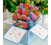 Wedding Greeting Card Anniversary Tropical Bloom Paper Flowers Daisy/Carnation 3D Pops-up Bouquet Rose/Lily/Sunflower/Tulip