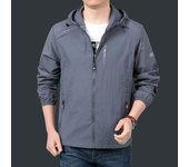 Chaqueta Ligera Hombres Primavera/Verano Secado Rápido, Protección Solar con Capucha, Tejido de Poliéster, Adecuada para