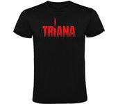 Camiseta Negra con Logotipo de Triana Hombre 100% Algodón  Mangas Cortas