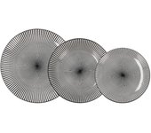 Vajilla completa moderna de porcelana para 6 personas (18 piezas)|Platos llanos, Platos hondos, Platos postre