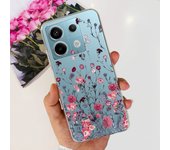 For Xiaomi Poco X6 Pro 2023 Case Fashion Flower Clear Soft Silicone Bumper Cover For Xiomi Poco X6 Pro 5G Coque PocoX6Pro Fundas