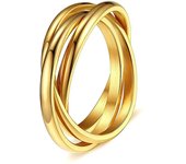 Sansheng Sanshi anillo principal de tres anillos anillo de pareja de acero de titanio, anillo antiansiedad giratorio joyería