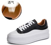 Zapatos blancos de cuero de cuero para mujeres 2025 nuevos zapatos para mujeres cómodos y suelas gruesas zapatos individuales casuales para mujeres