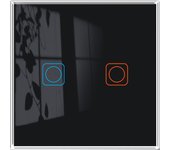2Gang 1Way Touch Sensor Switch 82*82mm Tempered Glass Panel