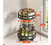 Rotation Spice Rack Organizer Jar Cans Kitchen Accessories Non-Skid Storage Tray for Seasonings And Spices
