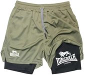 Print 2 in 1 Running Shorts for Men Gym Workout with Phone Pocket Towel Loop Summer Sport Athletic Activewear RL00093