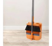 1 Juego de escoba y recogedor para el hogar, escoba de barrido duradera y recogedor con mango largo para el hogar, oficina, dormitorio escolar