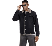 Men's denim jacket, padded and thickened washed cotton jacket