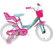 Bicicleta para niños, 16" Pulgadas, Acero Rosa, Turquesa, Blanco