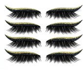 Delineador De Ojos Y Pestañas Reutilizables Stickers, Glitter Eyeliner Stickers Pestañas Postizas Maquillaje De Ojos Stickers
