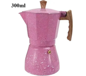 Cafetera Moka de aluminio rosa, cafetera Latte reutilizable, estufa italiana, cafetera Espresso Moka hecha a mano para uso en cafetería en casa